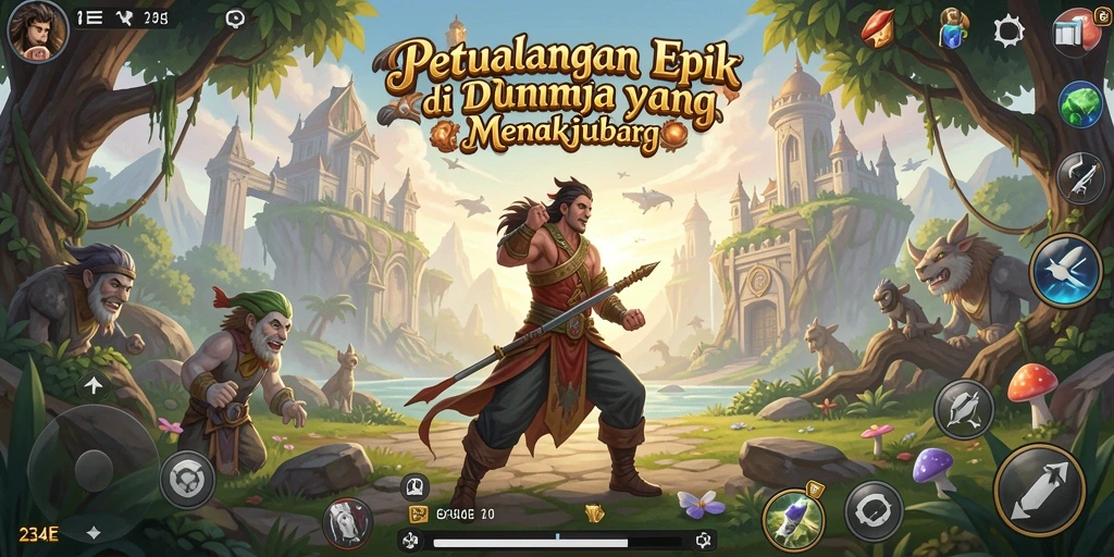 Tangkapan layar utama 234E menampilkan aksi mendebarkan dalam petualangan.