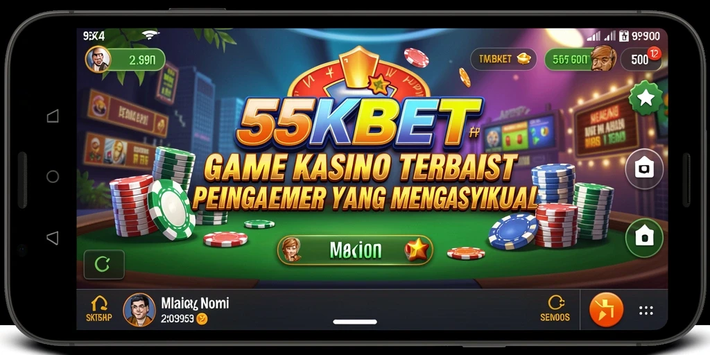 Tampilan gameplay menarik dari aplikasi Kasino 55KBET.