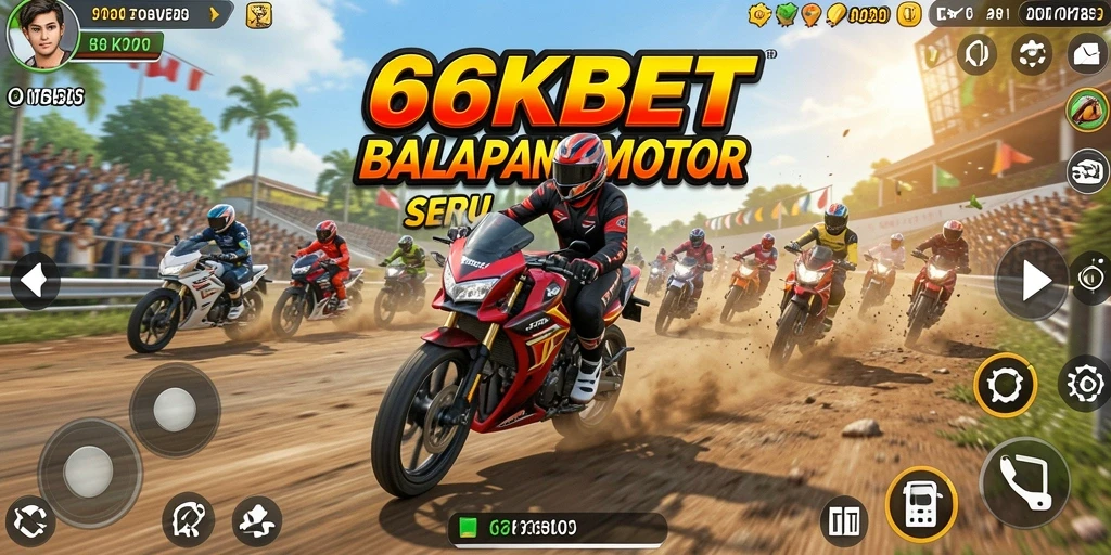 Tampilan gameplay seru di 66KBET dengan aksi balapan yang mendebarkan.