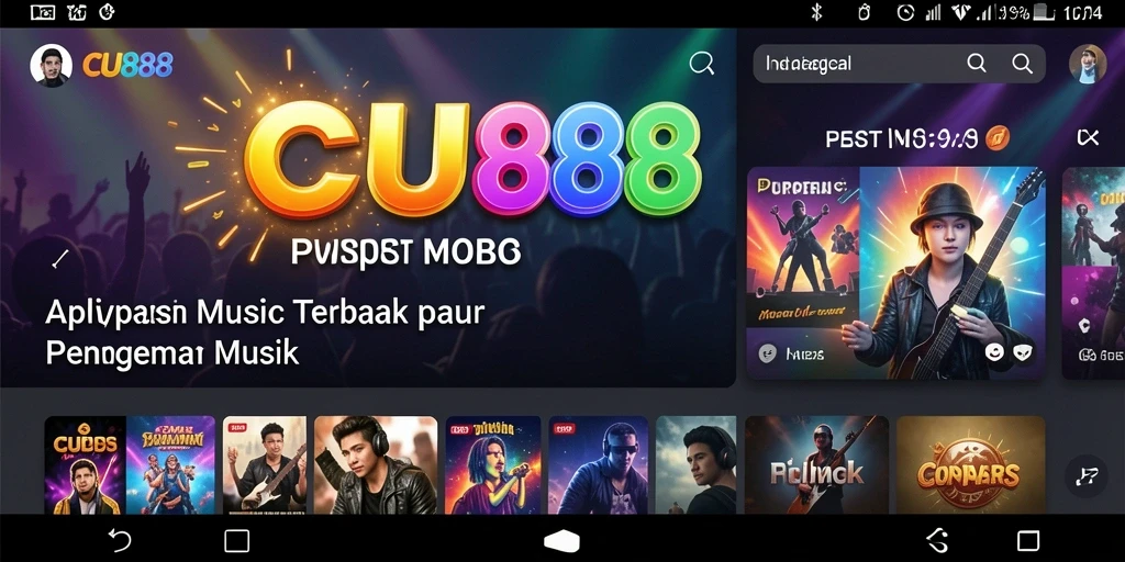 Tampilan screenshot menunjukkan gameplay interaktif musik yang seru.