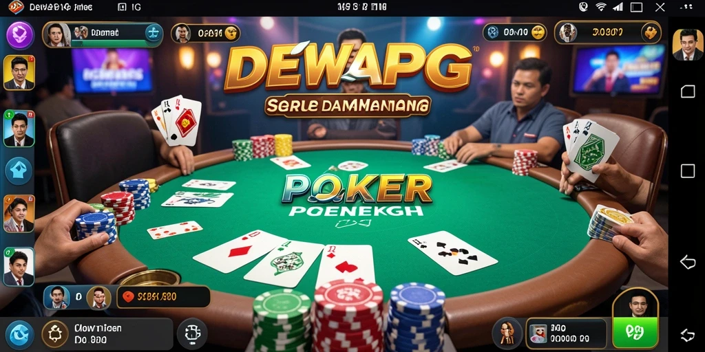 Gameplay seru dalam aplikasi poker DEWAPG yang menantang.