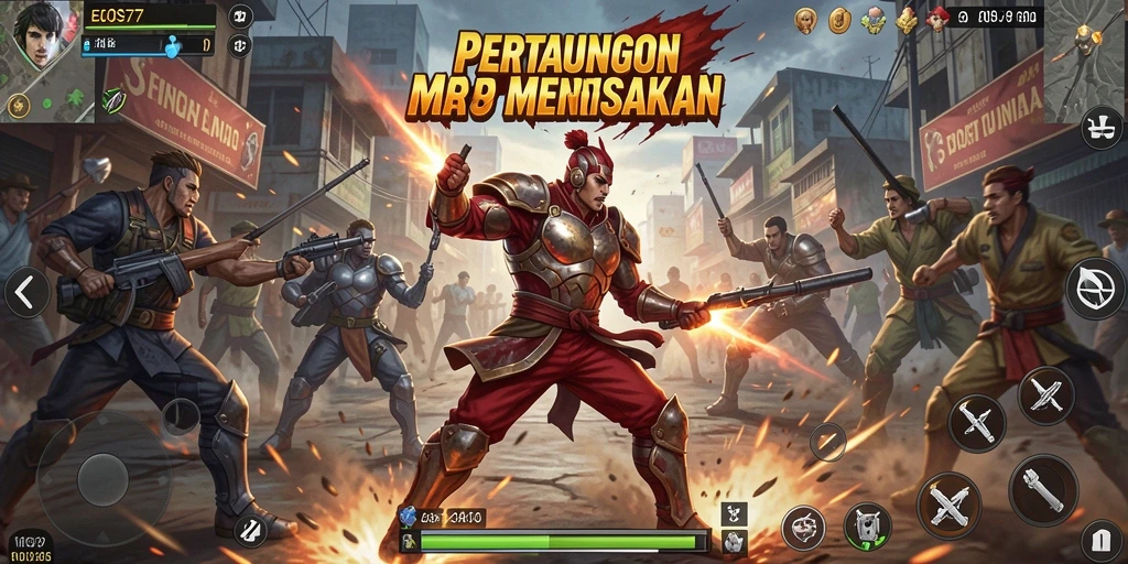 Gameplay seru dalam pertarungan di EOS77.
