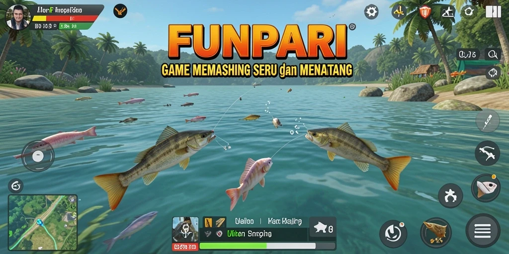 Tangkapan ikan yang dramatis dalam permainan FUNPARI.
