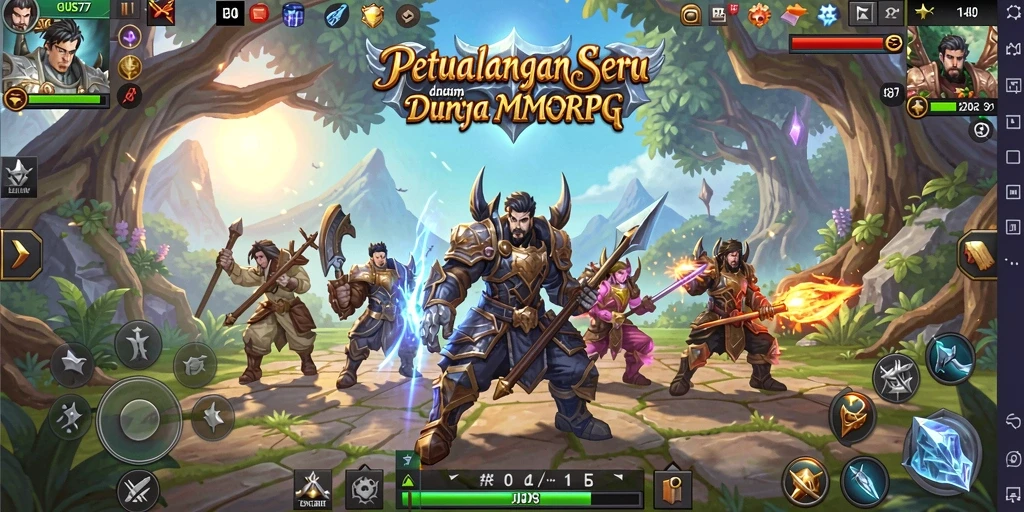 Tampilan screenshot gameplay GUS77 yang menampilkan aksi seru dalam MMORPG.