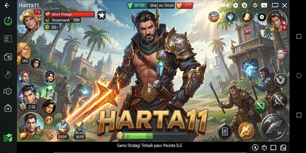 Tampilan gameplay SLG HARTA11 yang mendebarkan dan penuh strategi.