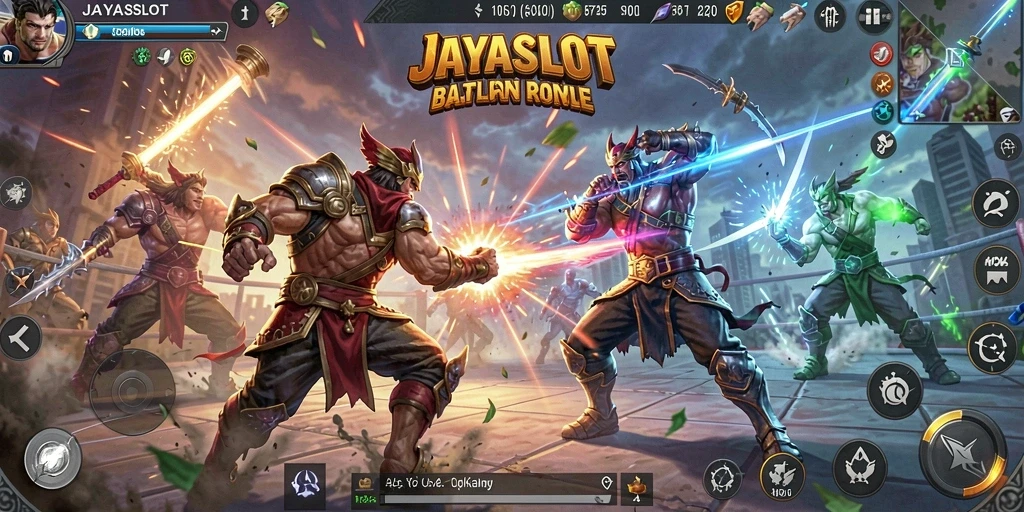 Tangkapan layar menampilkan aksi mendebarkan di JAYASLOT Battle Royale.