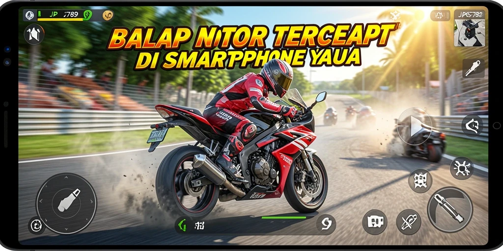 Gameplay seru balap motor di JP6789 dengan trek yang menantang.