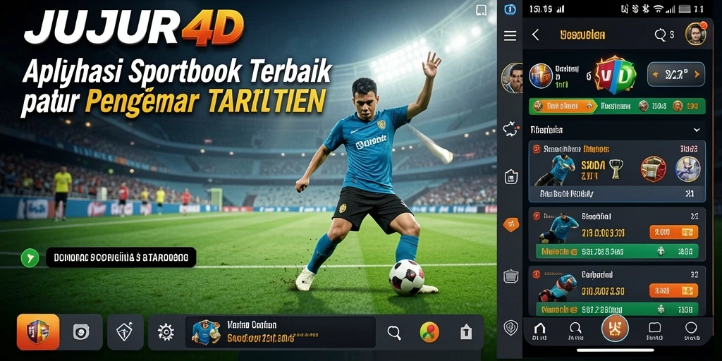 Screenshot utama JUJUR4D dengan tampilan antarmuka Sportsbook yang menarik.