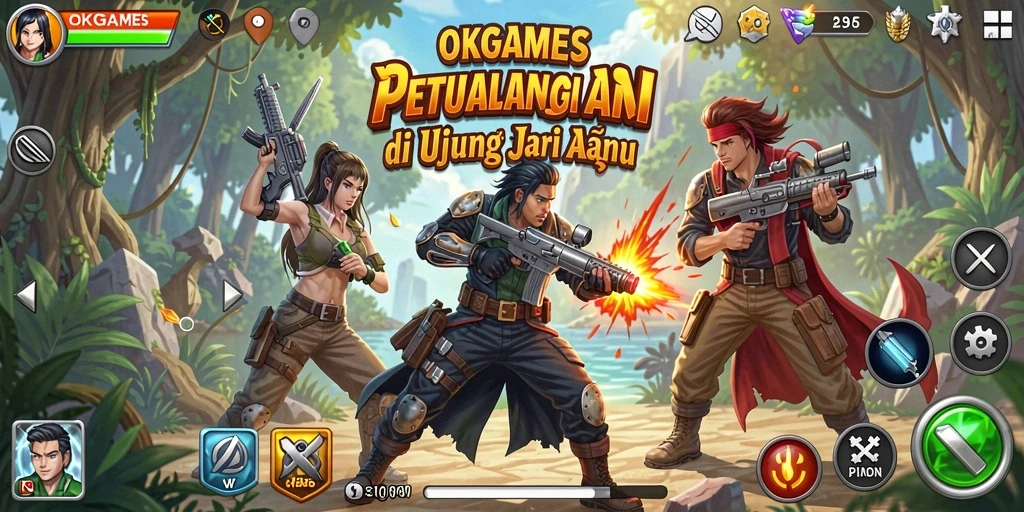 Screenshot gameplay OKGAMES menampilkan aksi mendebarkan dan grafis luar biasa.