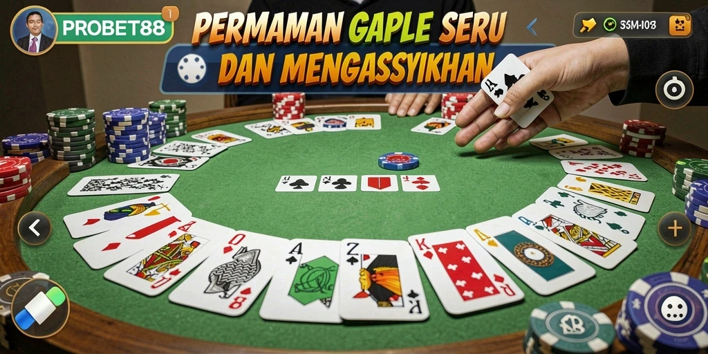 Tangkapan layar PROBET88 menampilkan pengalaman bermain Gaple yang seru.