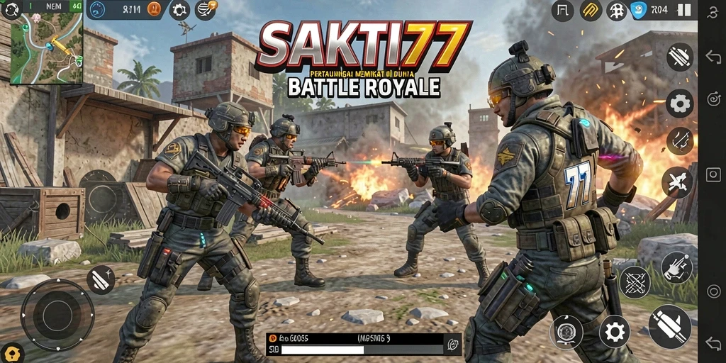 Tampilan seru dari gameplay Battle Royale SAKTI77.