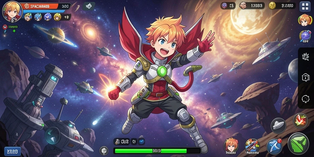 Tampilan gameplay SPACEMAN88 dengan aksi seru karakter Anime.