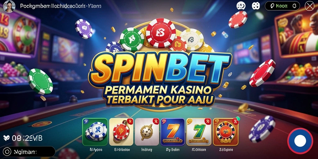 Screenshot utama SPINBET menampilkan gameplay seru permainan Kasino.