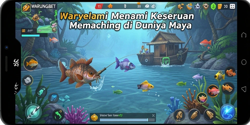 Tangkapan ikan yang berwarna-warni dalam gameplay WARUNGBET.