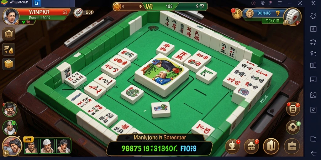 Tampilan gameplay menyenangkan dari WINPKR dengan Mahjong yang memukau.